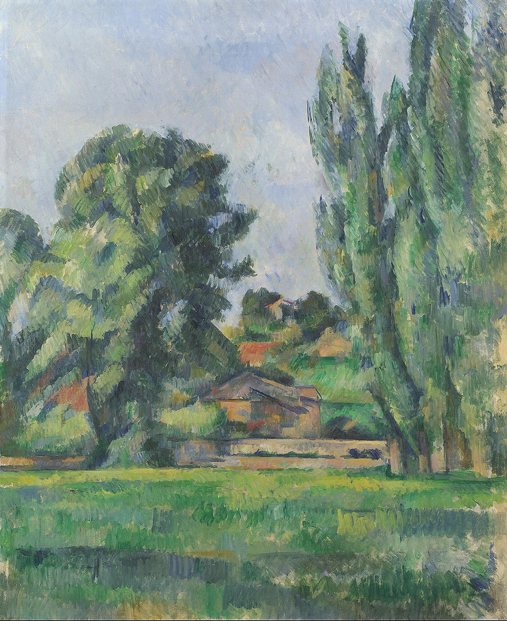 Landscape with Poplars in Detail Paul Cezanne
